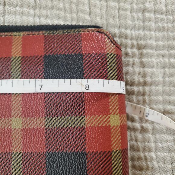 Coach Riley Plaid Red, Black And Tan Zip Around Tablet Case - Picture 5 of 11